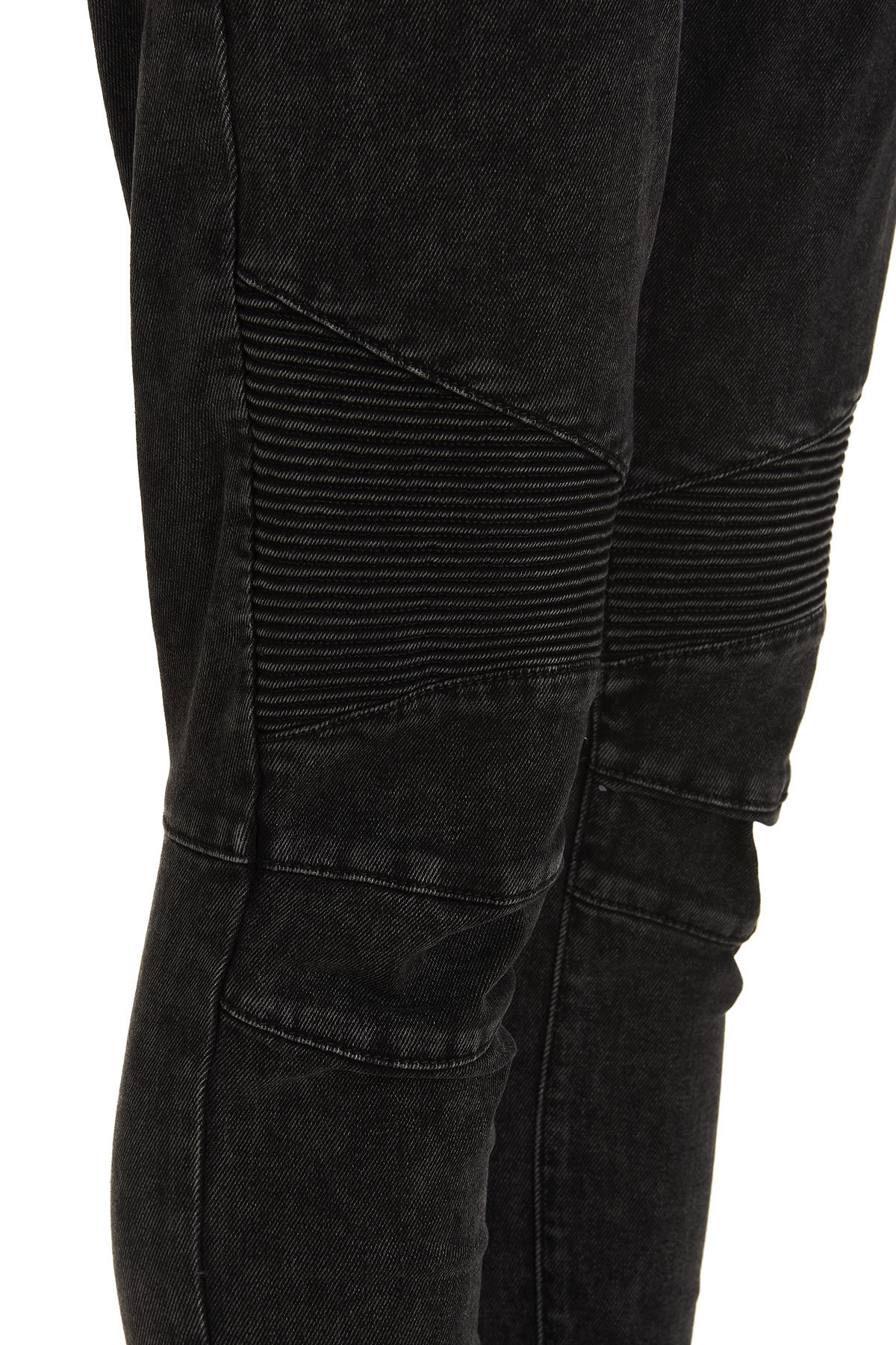 Shop Balmain Panelled Skinny Jeans In Black