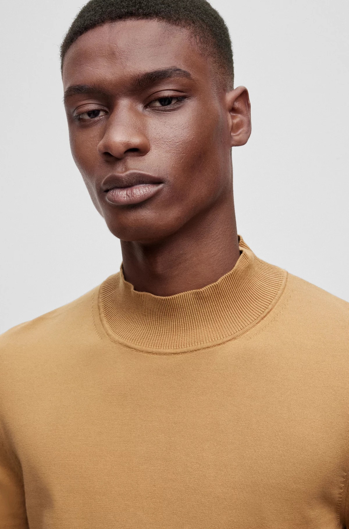 Shop Hugo Boss Plain Knitted Sweater In Brown