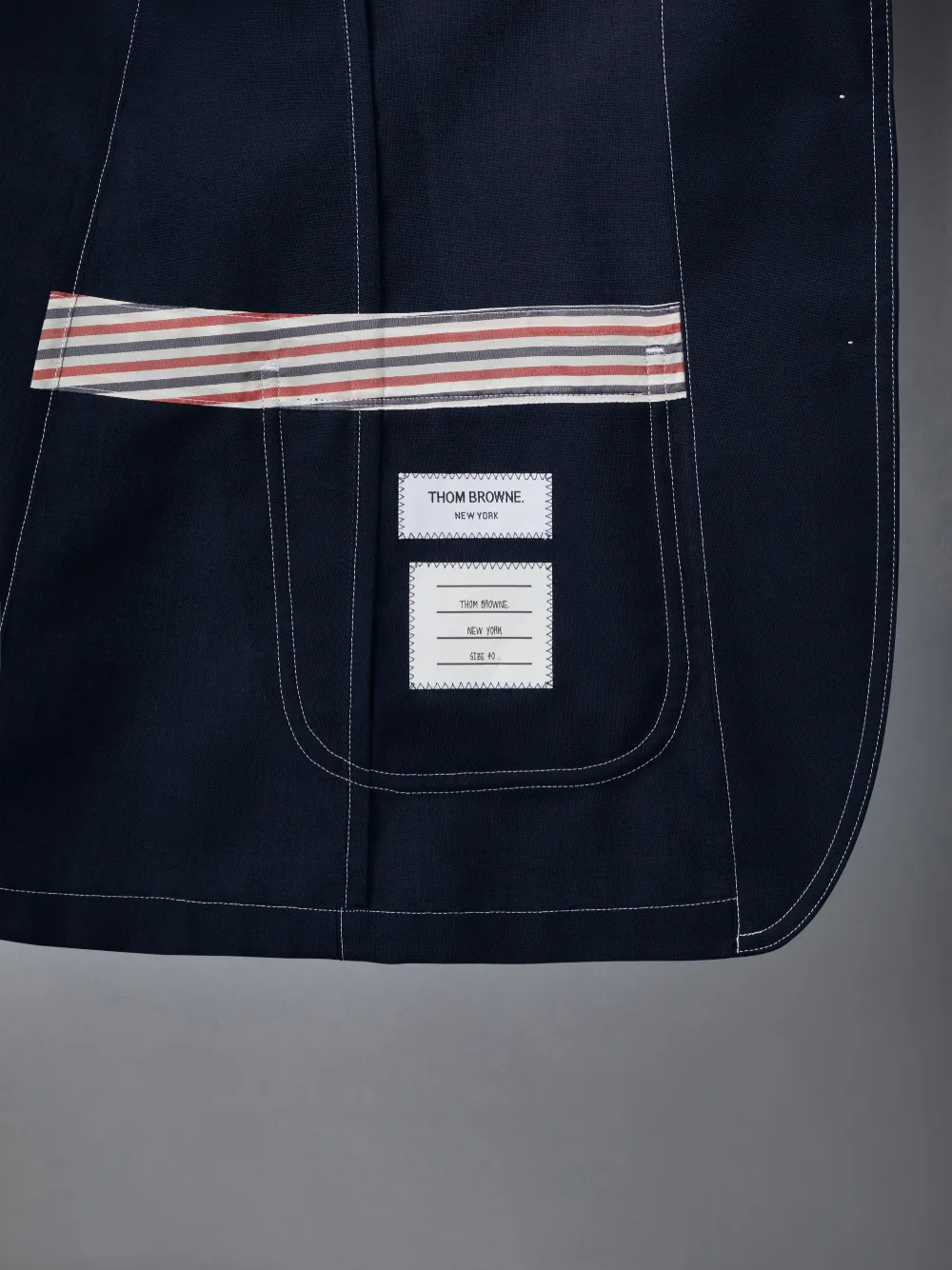 Thom Browne Long Sleeve Uniform Jacket In Blue