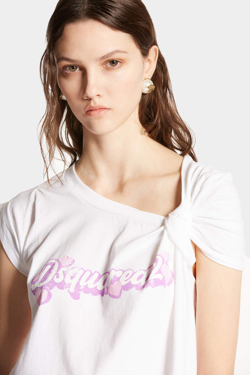Dsquared2 White Knotted T-shirt In White