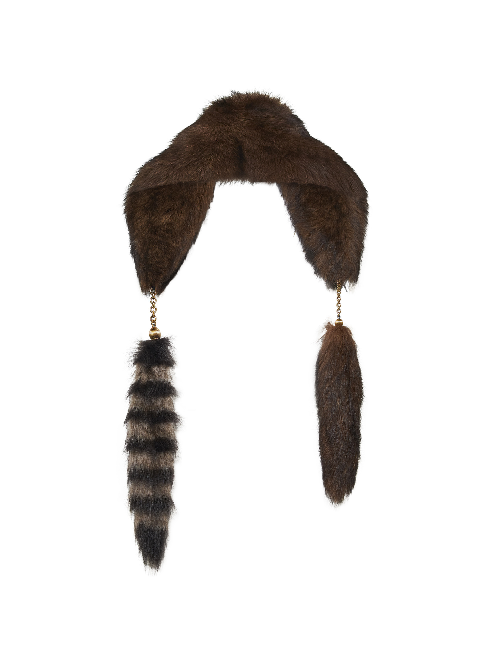 Chloé The Treasure Tails Scarf In Shearling In Brown