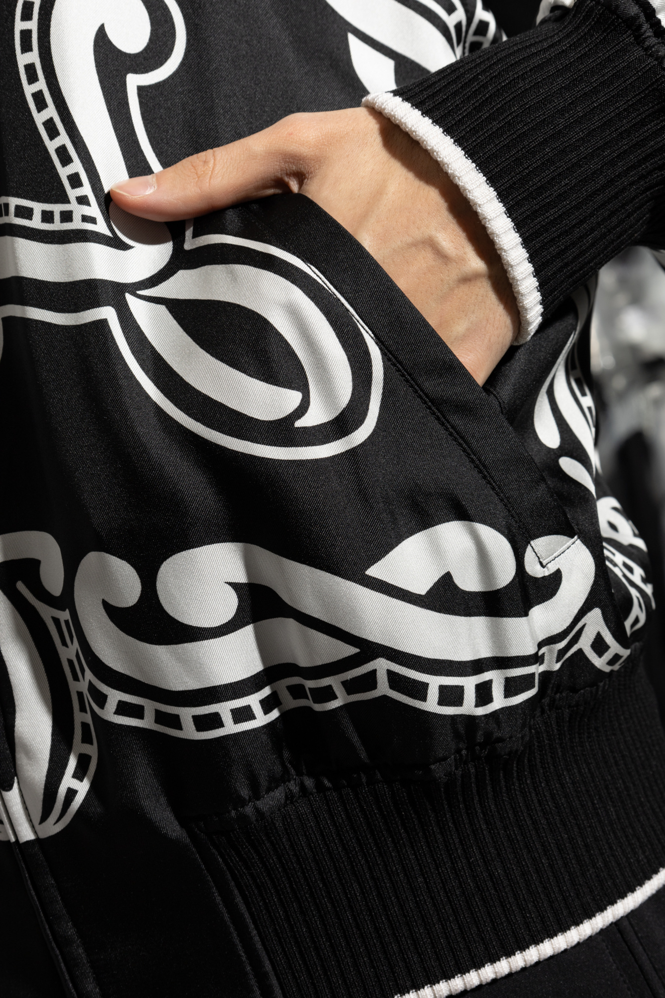 Dolce & Gabbana Bandana-print Bomber Jacket In Black