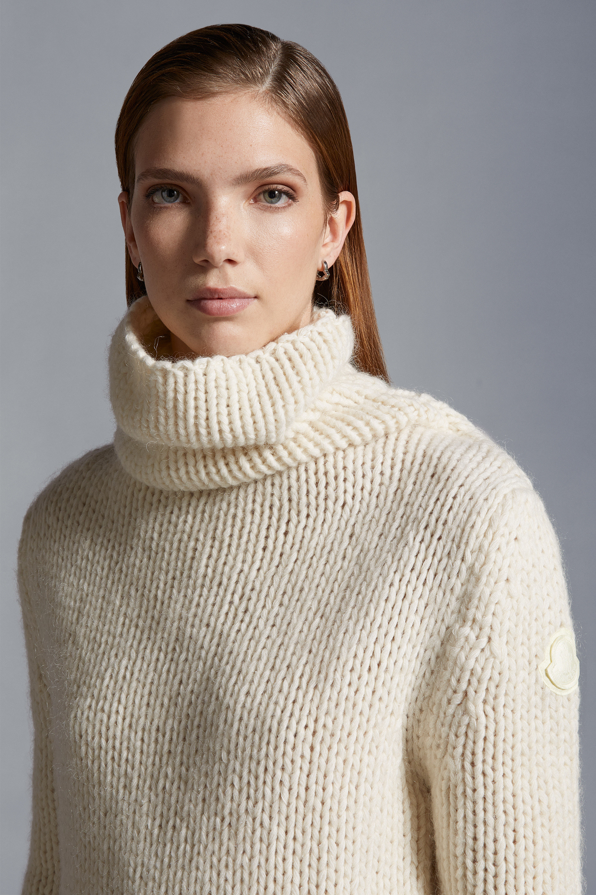 Moncler Chunky-knit Roll-neck Jumper In White
