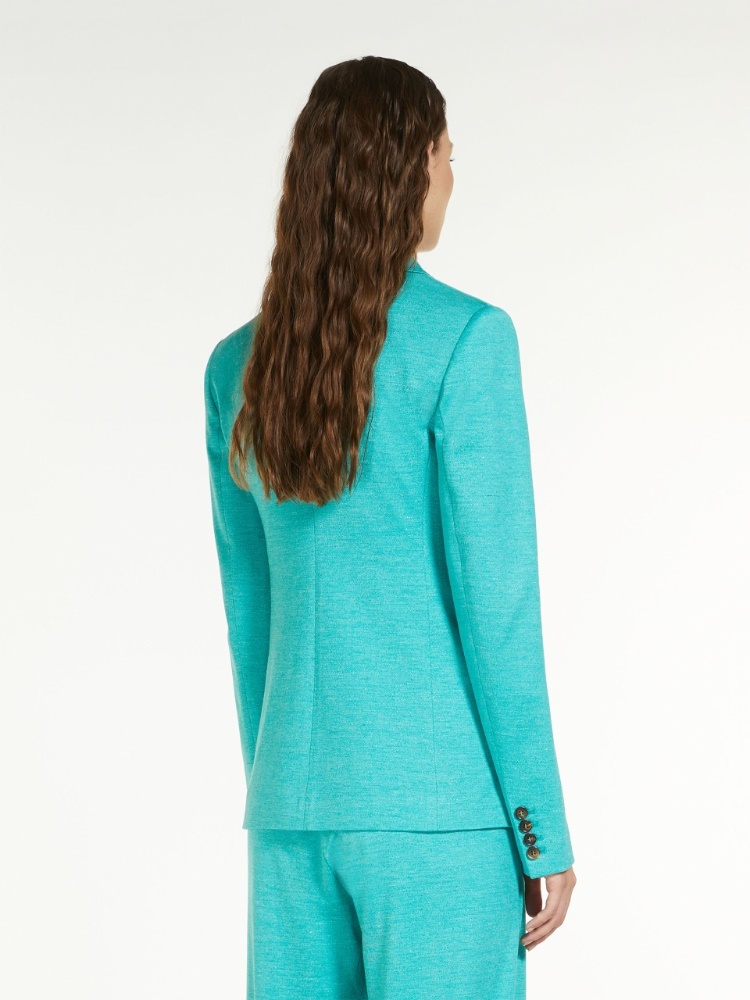 Max Mara Double-breasted Blazer In Green