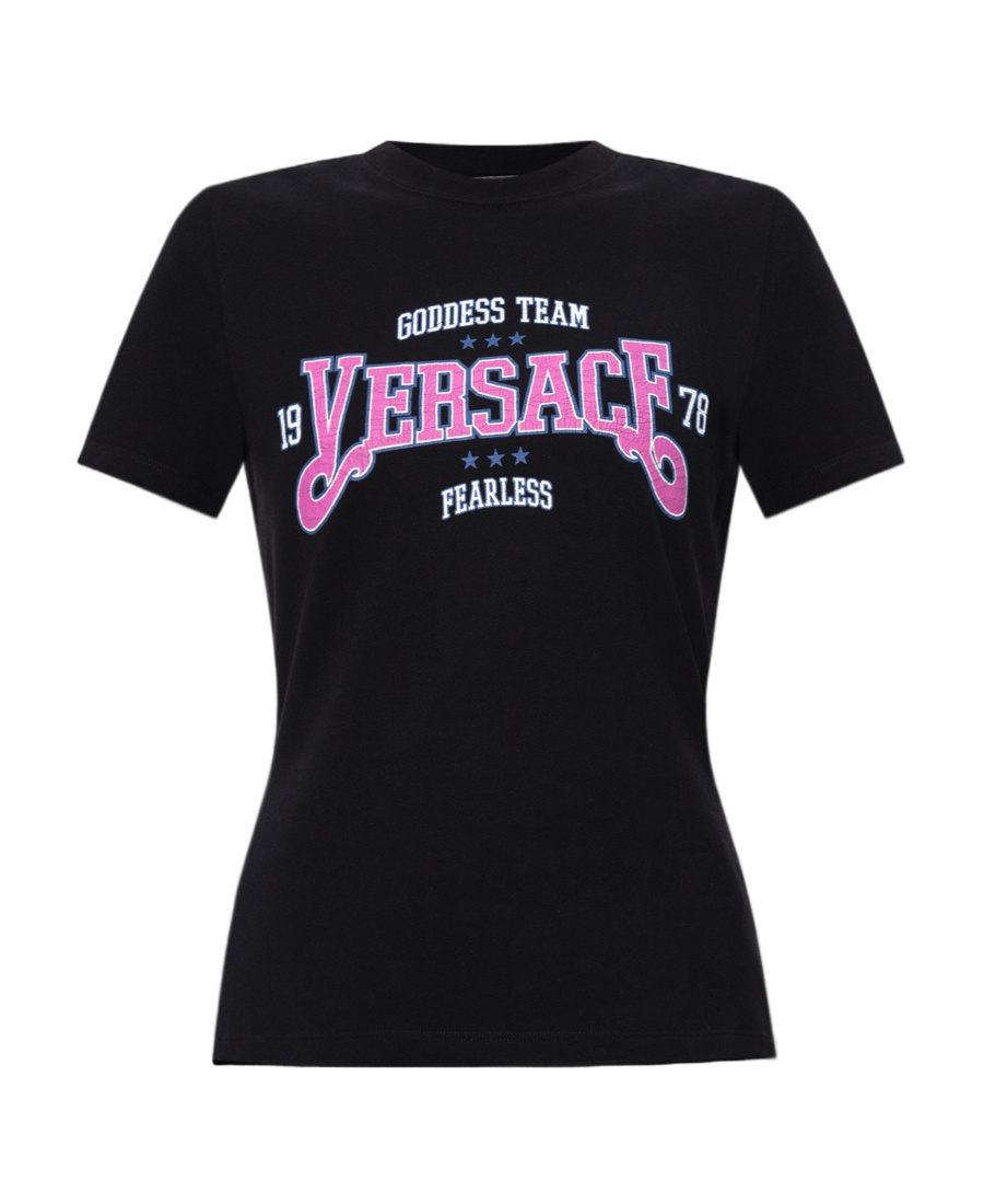 Versace Logo-print T-shirt In Black