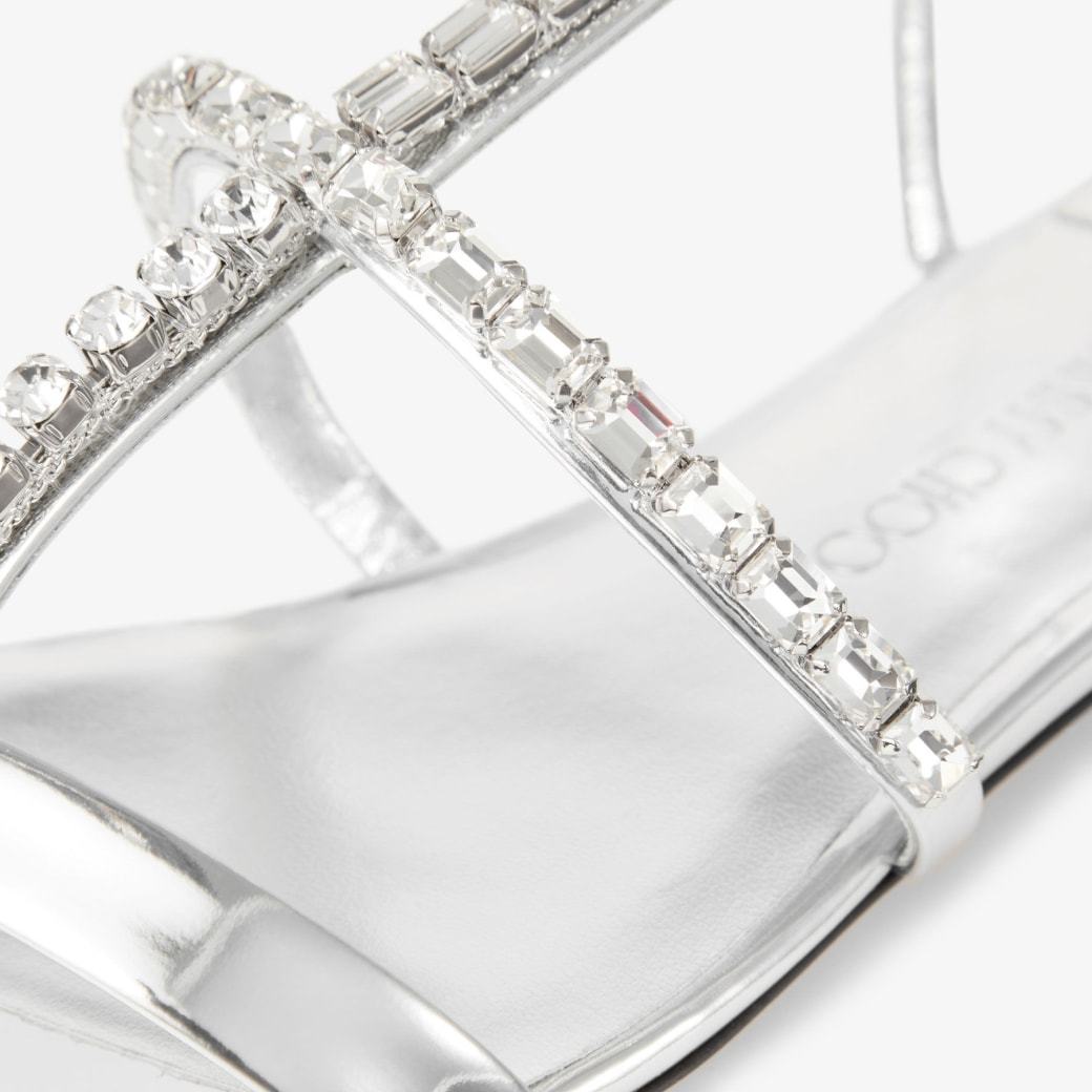 Jimmy Choo Gwyn Metallic Leather Flat Sandals In Multi