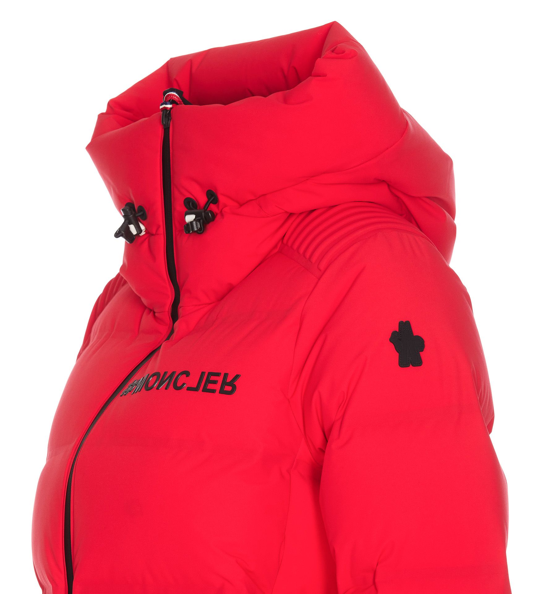 Moncler Suisses Logo-print Puffer Jacket In Red