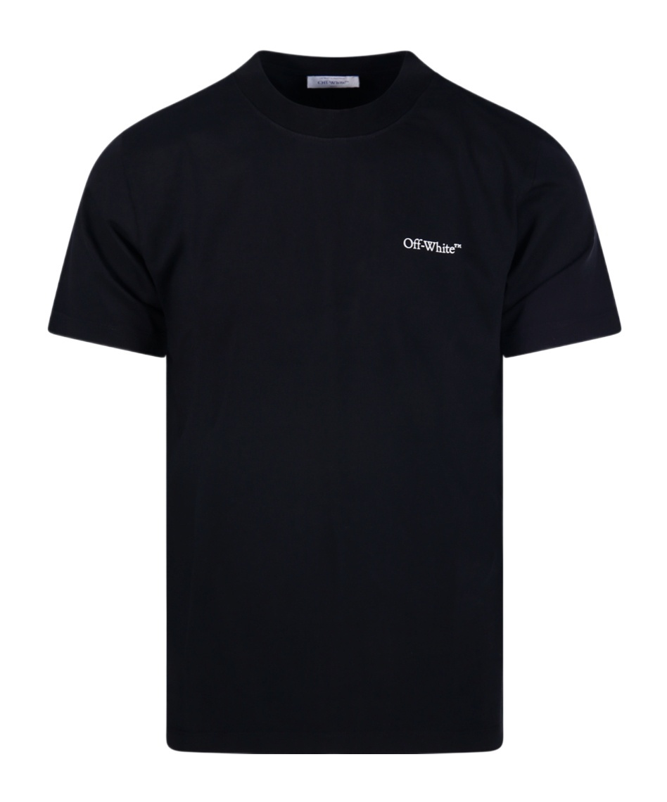 Off-white Graphic Print Short Sleeve Crew Neck T-shirt In Black