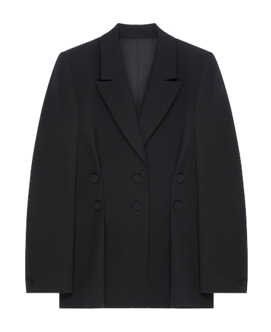 Givenchy Pleated Single-breasted Wool Blazer In Black