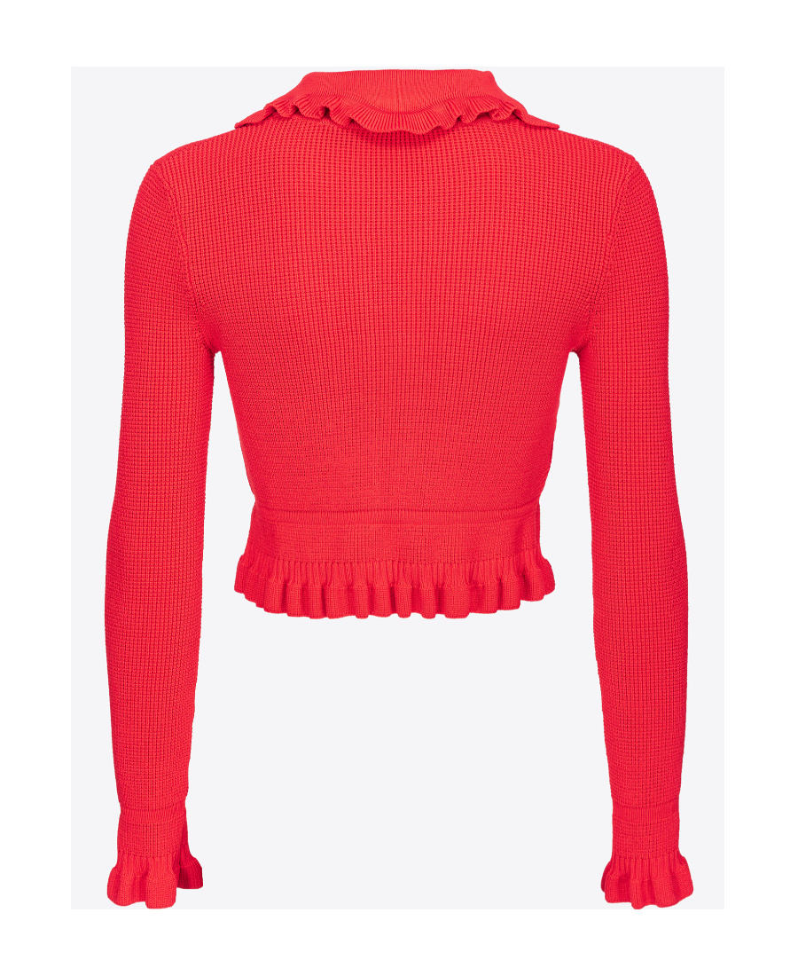 Pinko Small Knit Jacket In Red