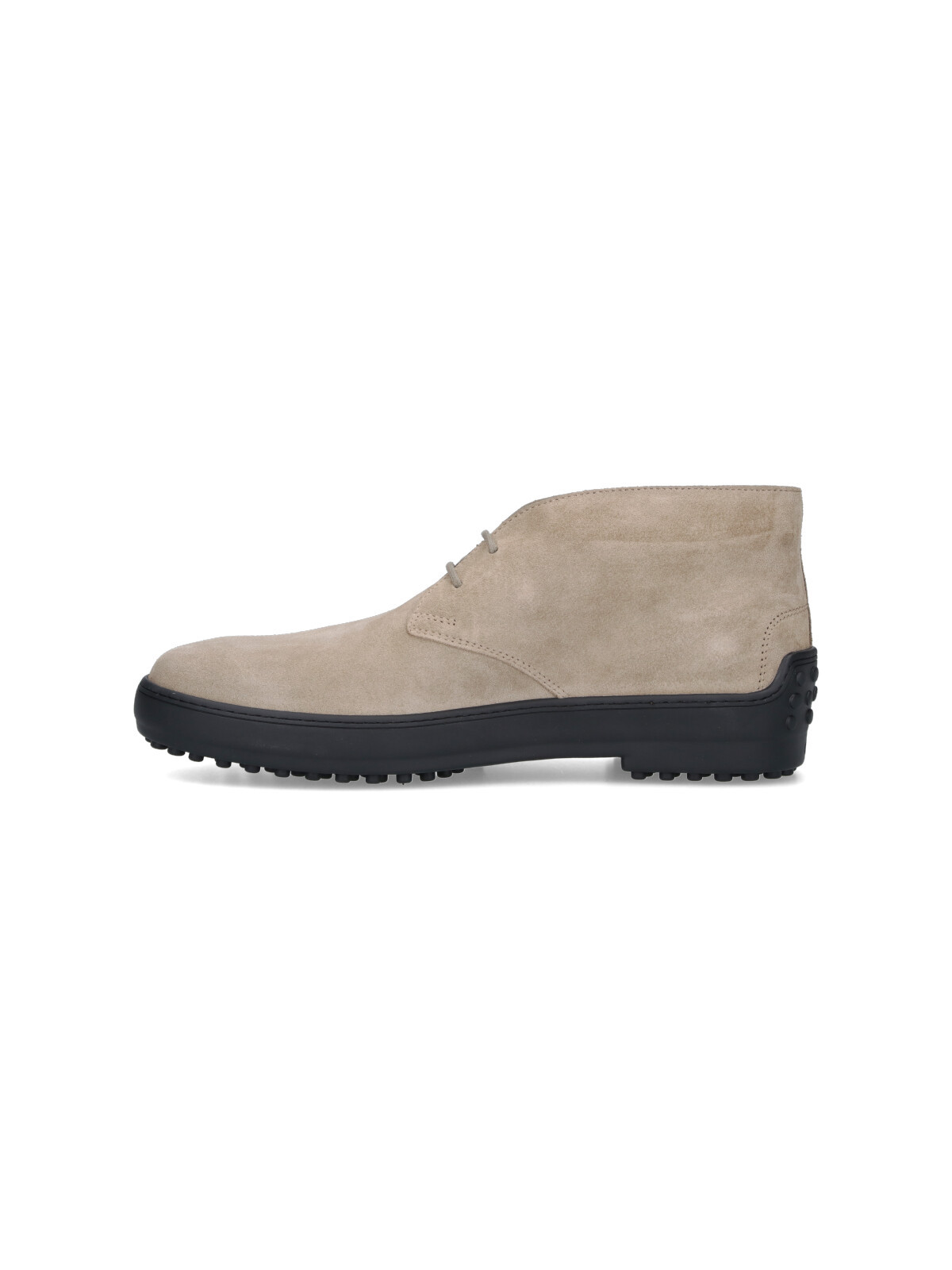 Tod's Suede Ankle Boots With Textured Rubber Sole In Brown
