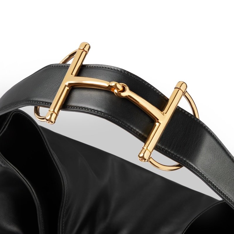 Gucci Beatrix Large Leather Shoulder Bag In Black