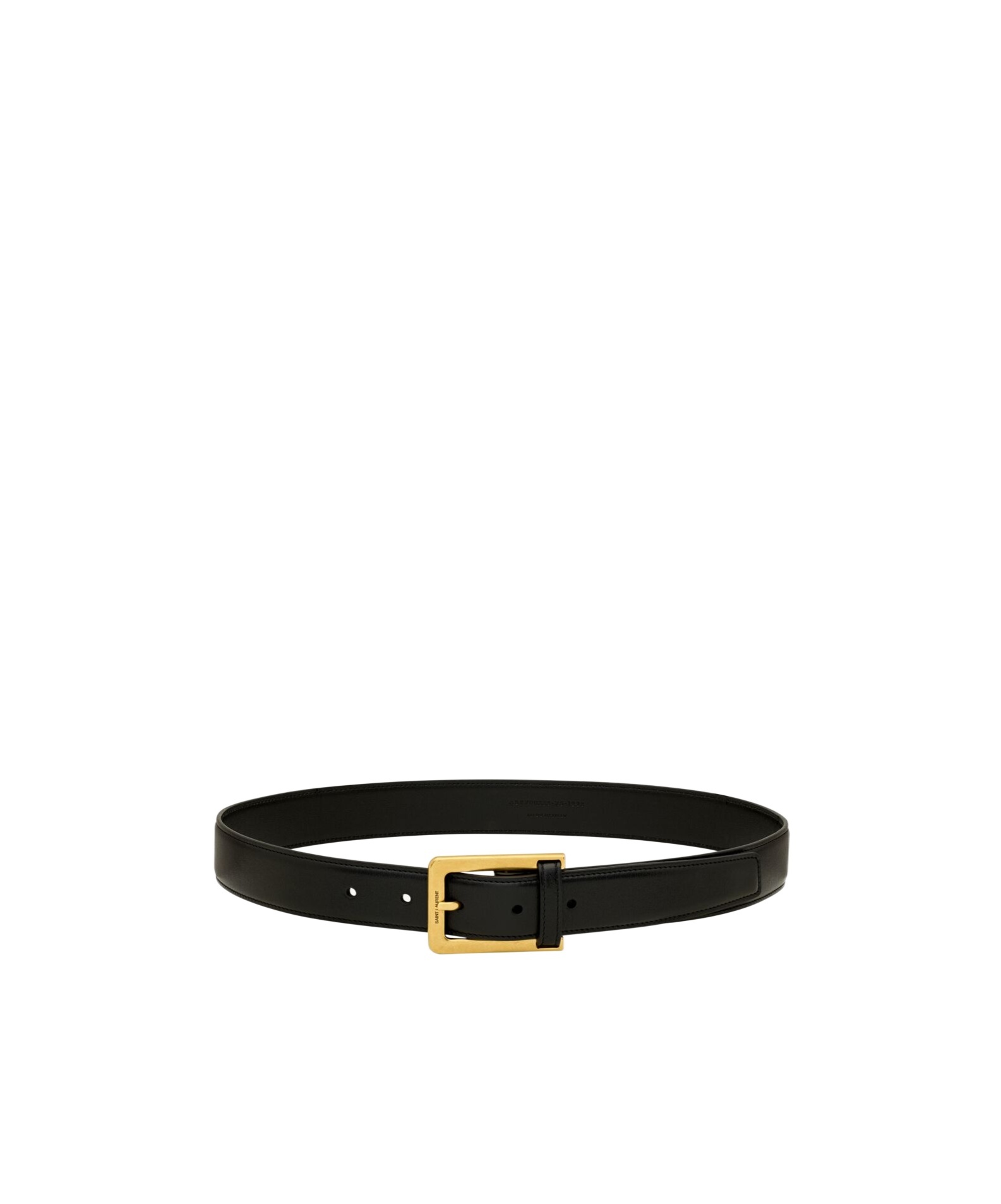 Saint Laurent Leather-loop Belt In Black