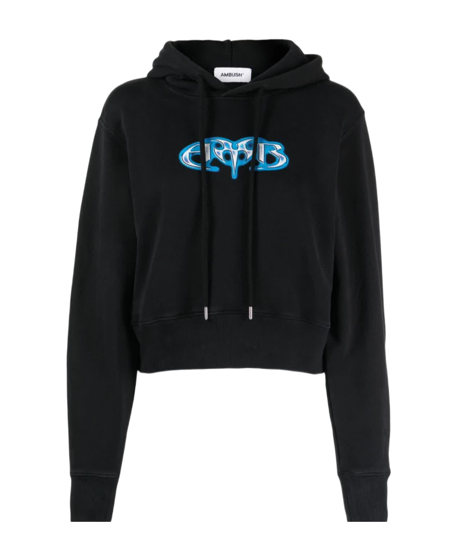 Ambush Graphic Baby Hoodie Drawstring Hood In Black