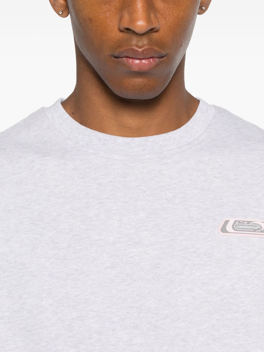 Casablanca Logo Crew Neck T-shirt In White