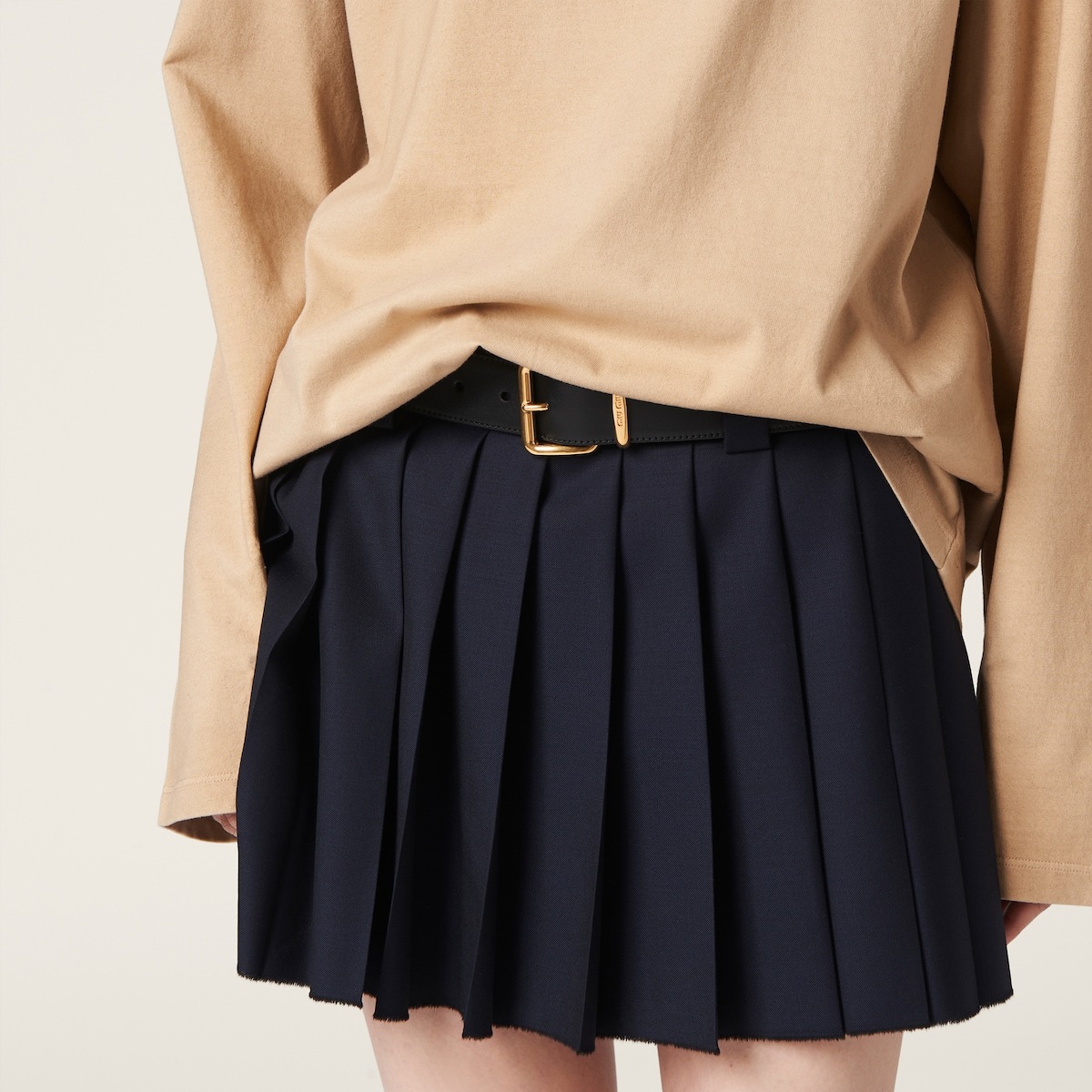 Miu Miu Garment-dyed Cotton Jersey T-shirt In Neutral