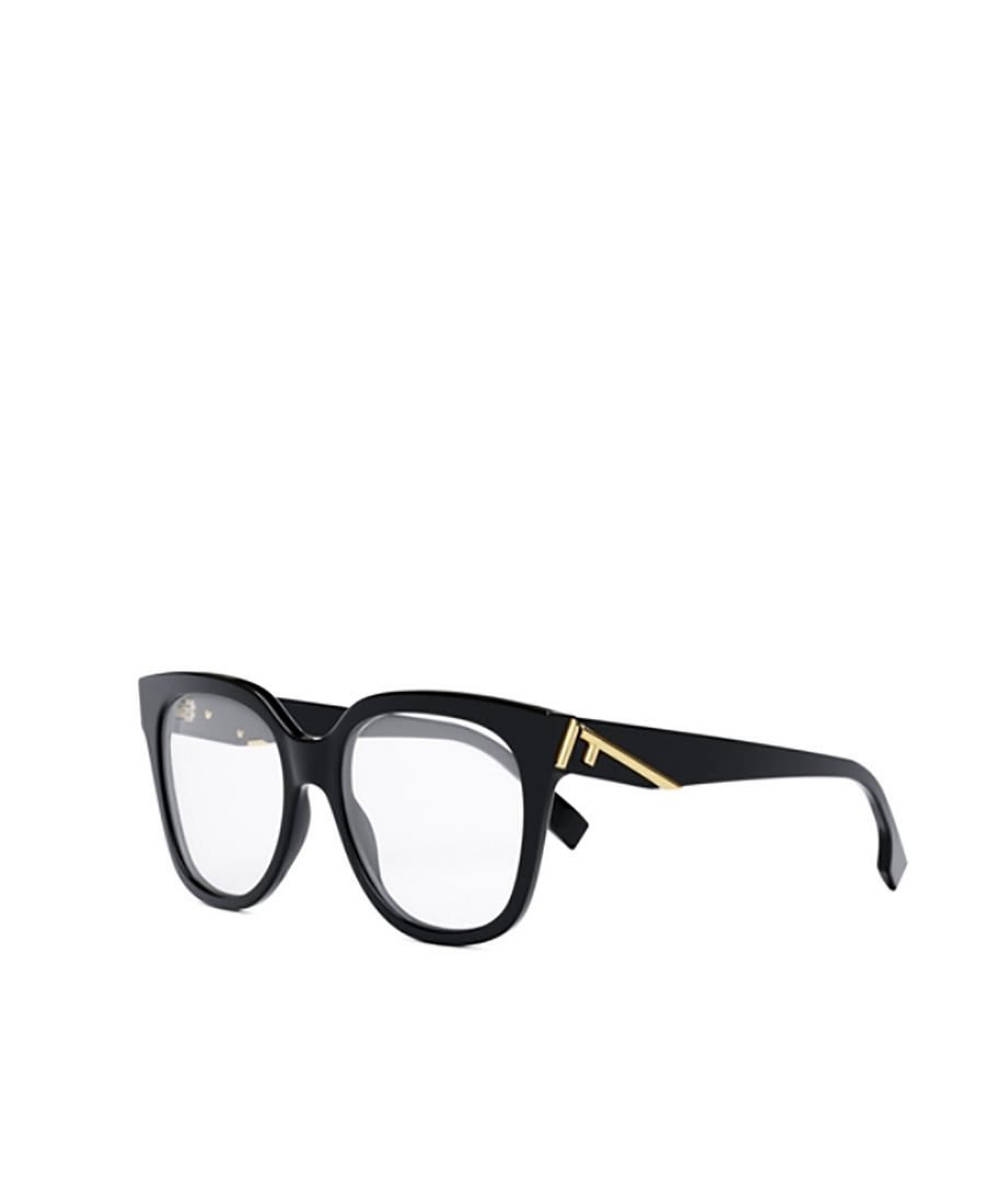 Fendi Logo-plaque Round-frame Glasses In Black