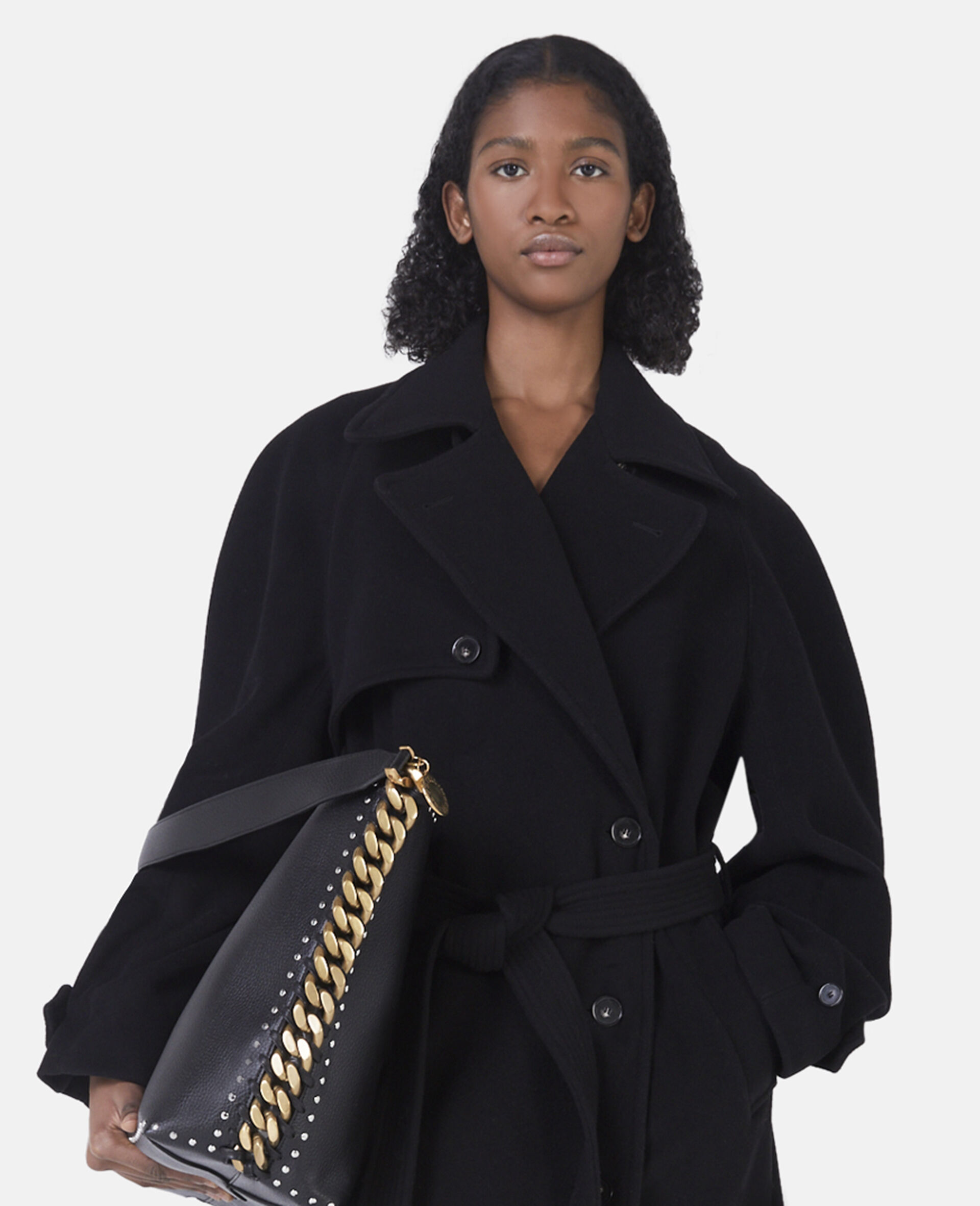 Stella Mccartney Frayme Stud-embellished Tote Bag In Black