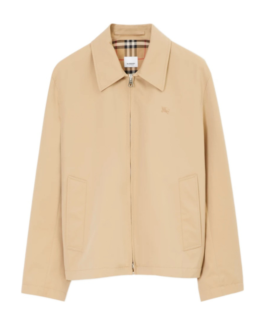 Burberry Cotton Gabardine Rain-resistant Jacket With Snap Buttons In Nude
