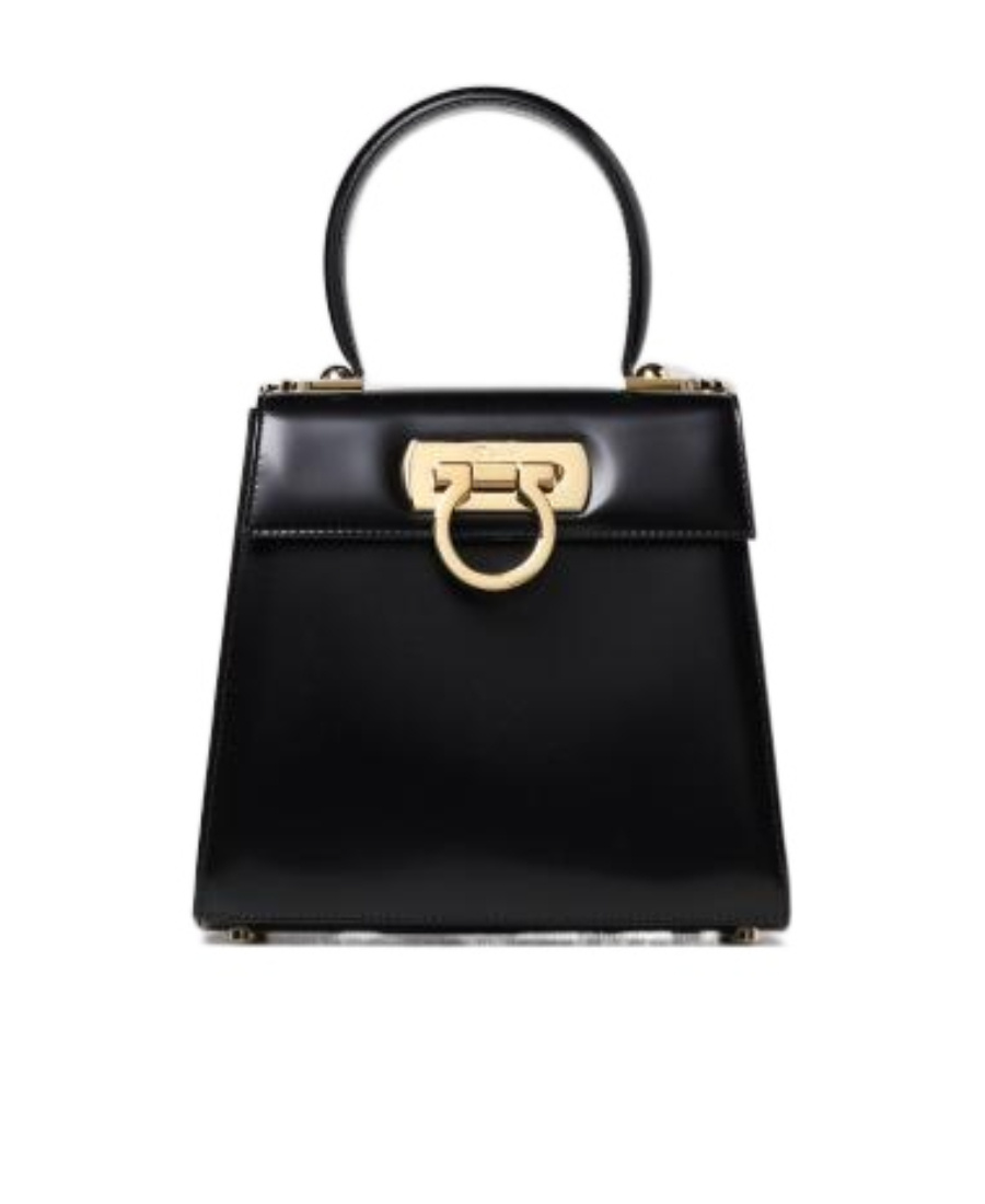 FERRAGAMO LOGO BUCKLE SHOULDER BAG