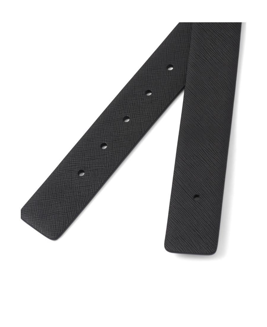 Prada Saffiano Double-sided Belt In Black