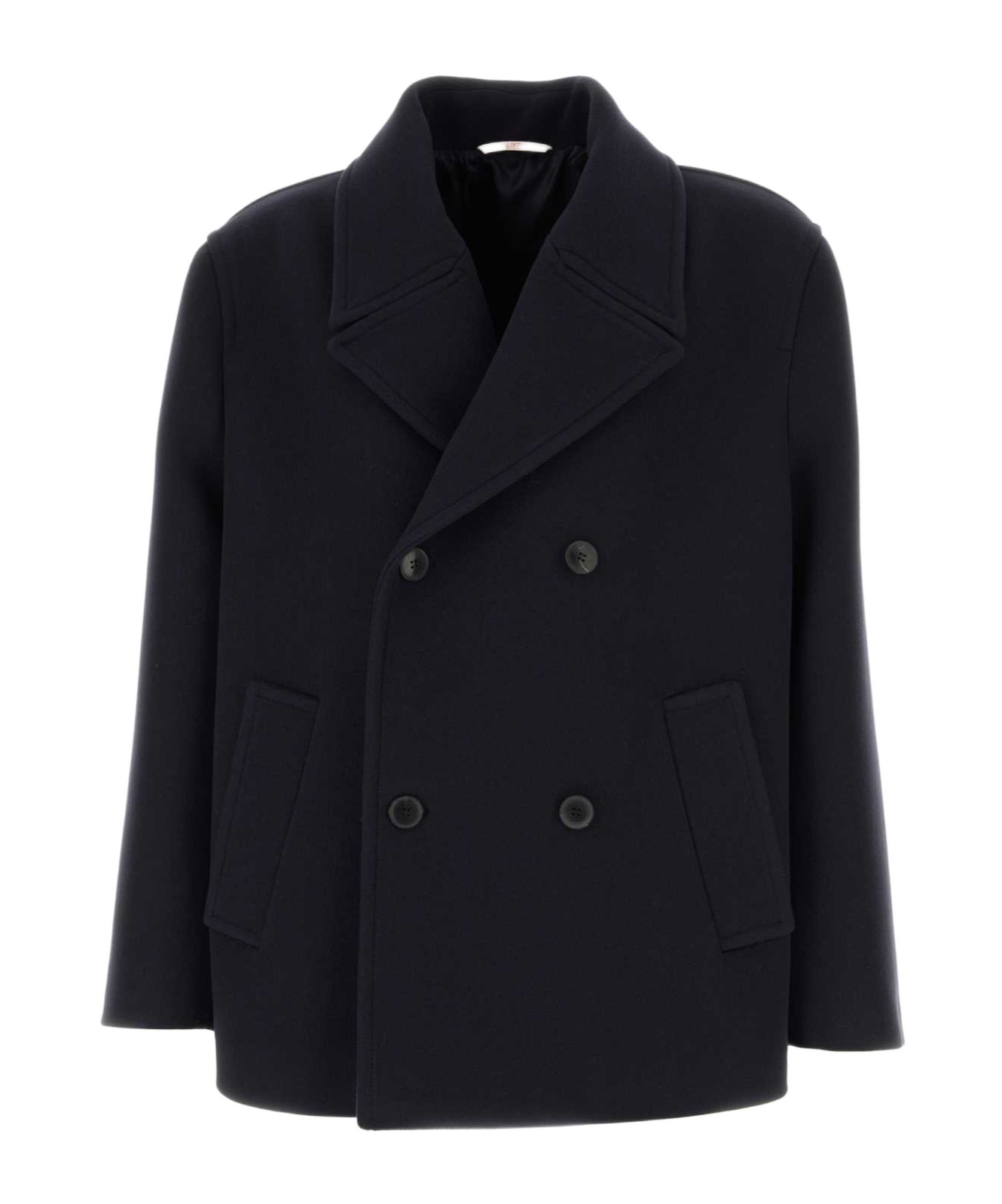 Valentino Long-sleeved Coat In Black