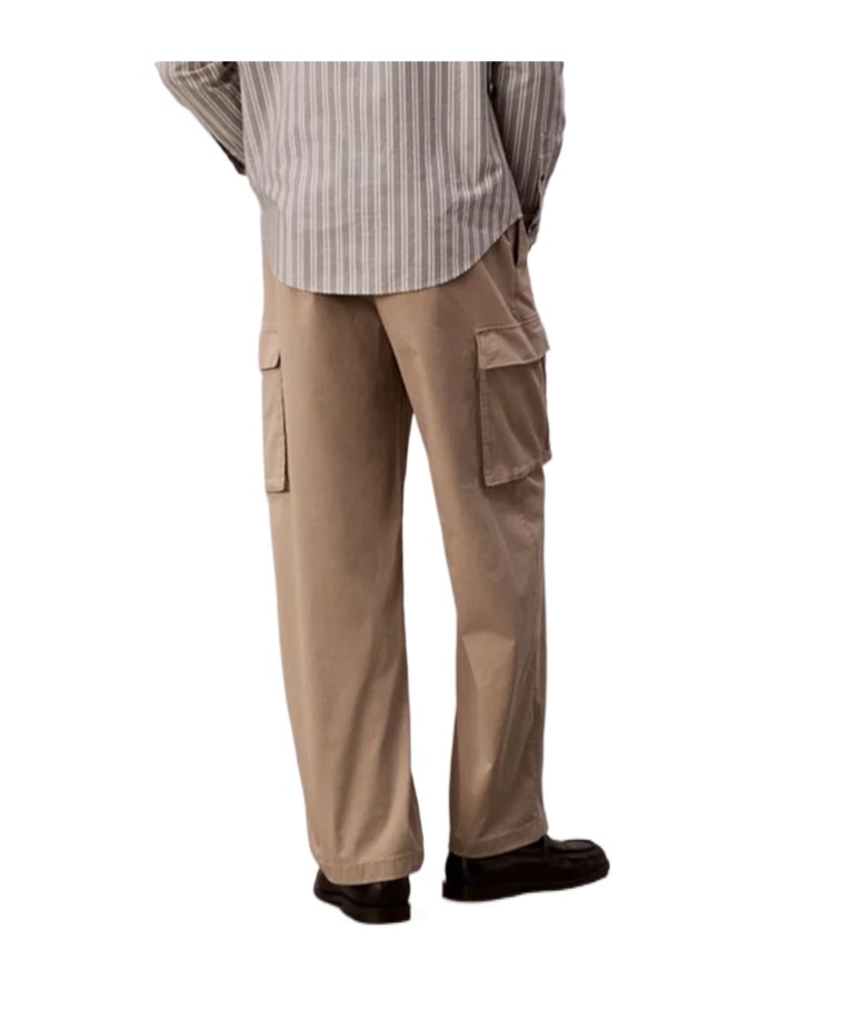 Calvin Klein Jeans Est.1978 Straight Cotton Cargo Pants In Brown