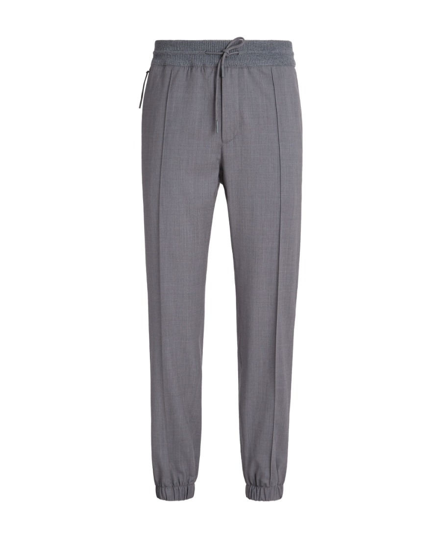 Zegna High Performance Wool Joggers In Gray