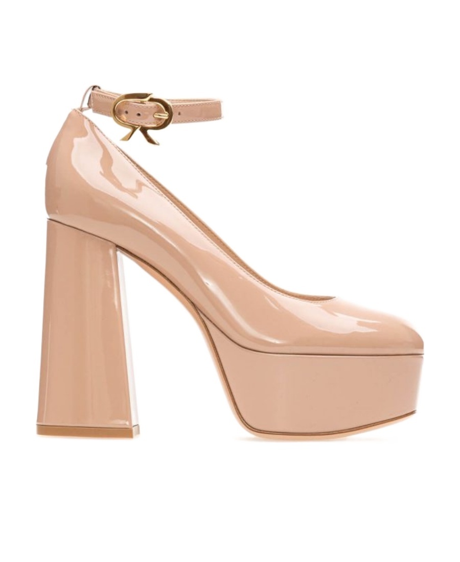 Shop Gianvito Rossi Logo High Heels In Nude