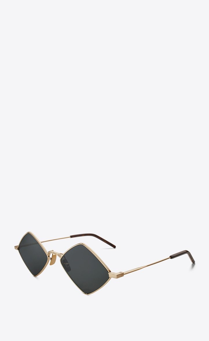 Saint Laurent Diamond-shape Frame Sunglasses In Black