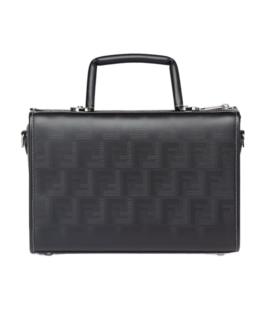 Fendi Soft Trunk Logo Handbag In Black