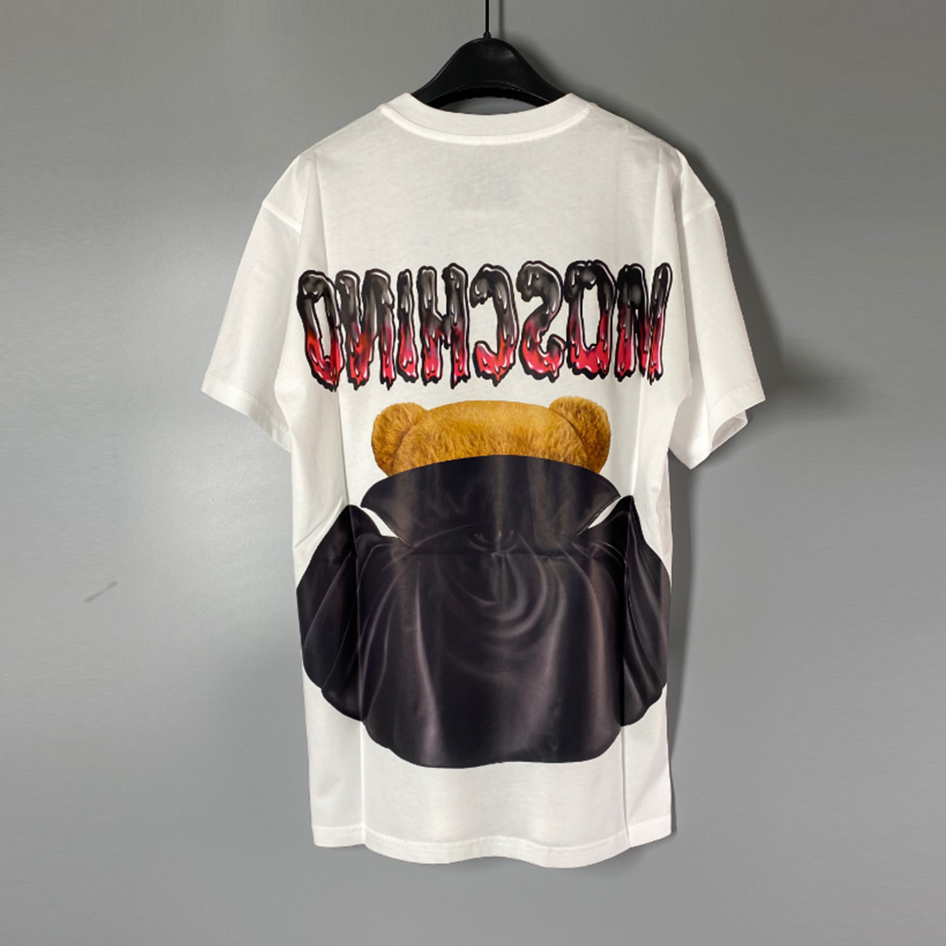 Moschino Teddy Bear Pattern Printed T-shirt In Black