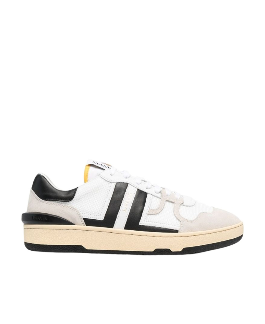 Lanvin Clay White Leather Blend Sneakers In White