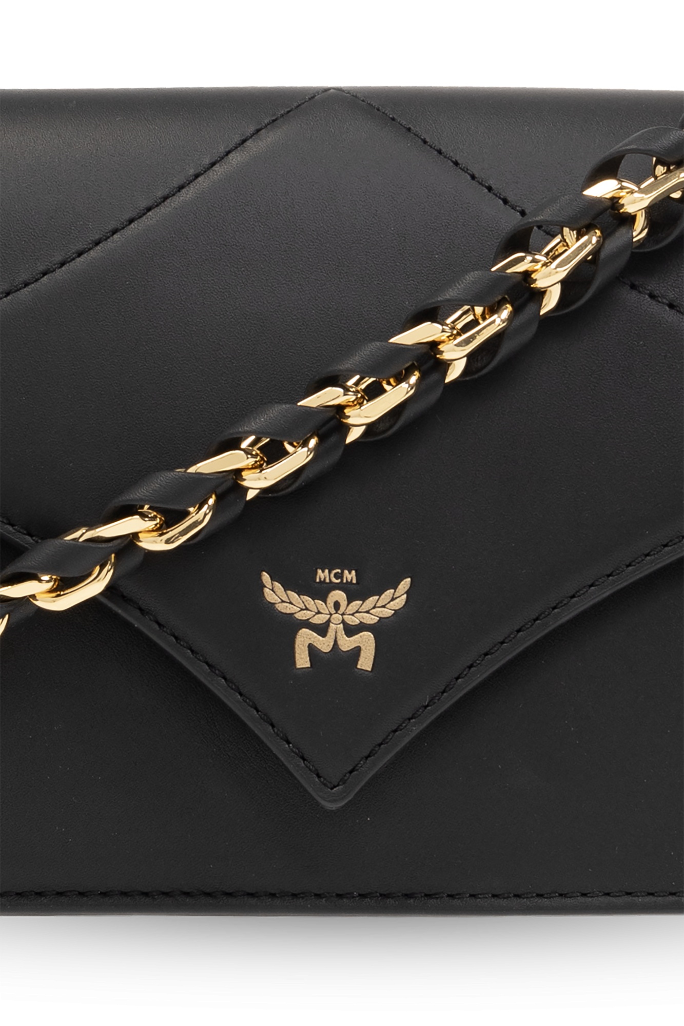 Mcm Logo Shoulder Bag In Black