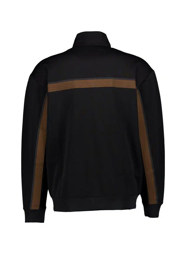 Hugo Boss Chevron-panel Zip-up Sweatshirt In Black