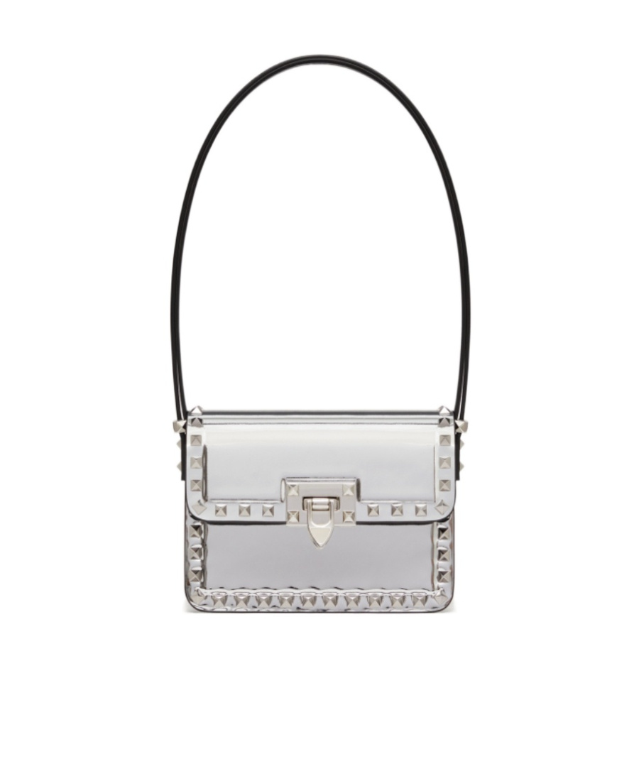 Valentino Small Rockstud23 Shoulder Bag In Gray