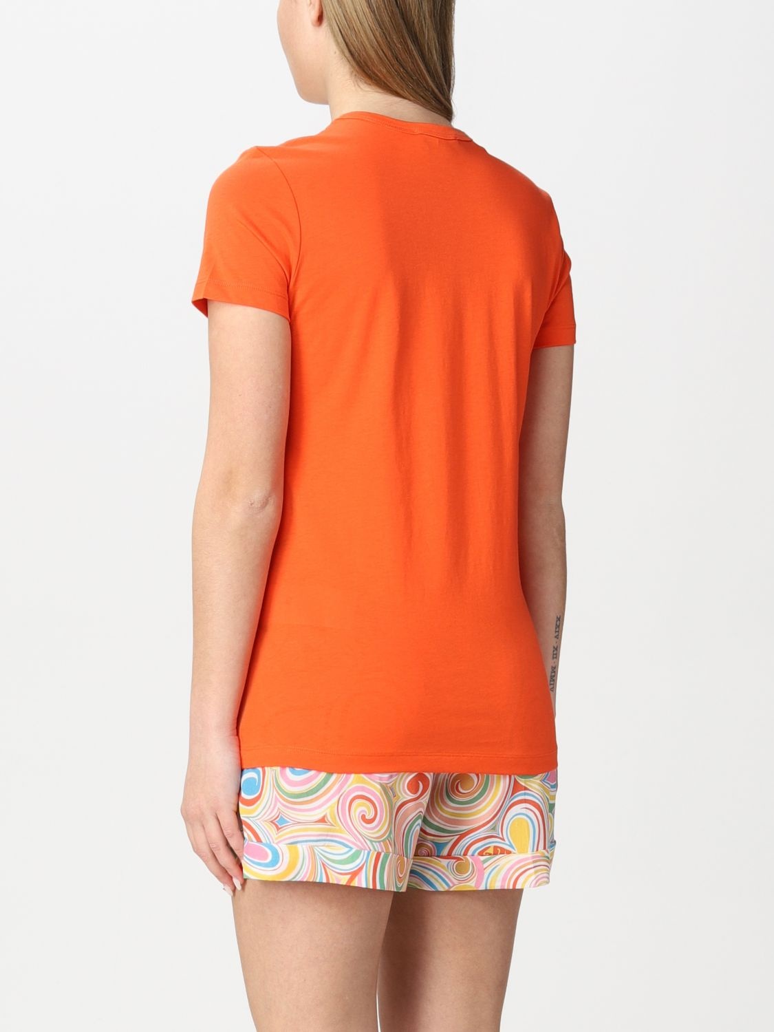 Moschino Logo Short-sleeved T-shirt In Orange