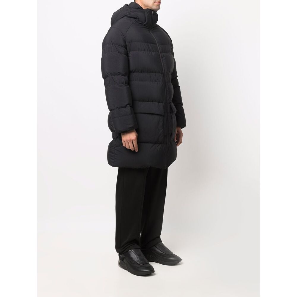 Y-3 Hooded Padded Down Coat In Black