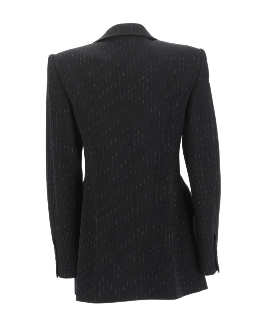 Balenciaga Hourglass Pinstripe Single-breasted Blazer In Black