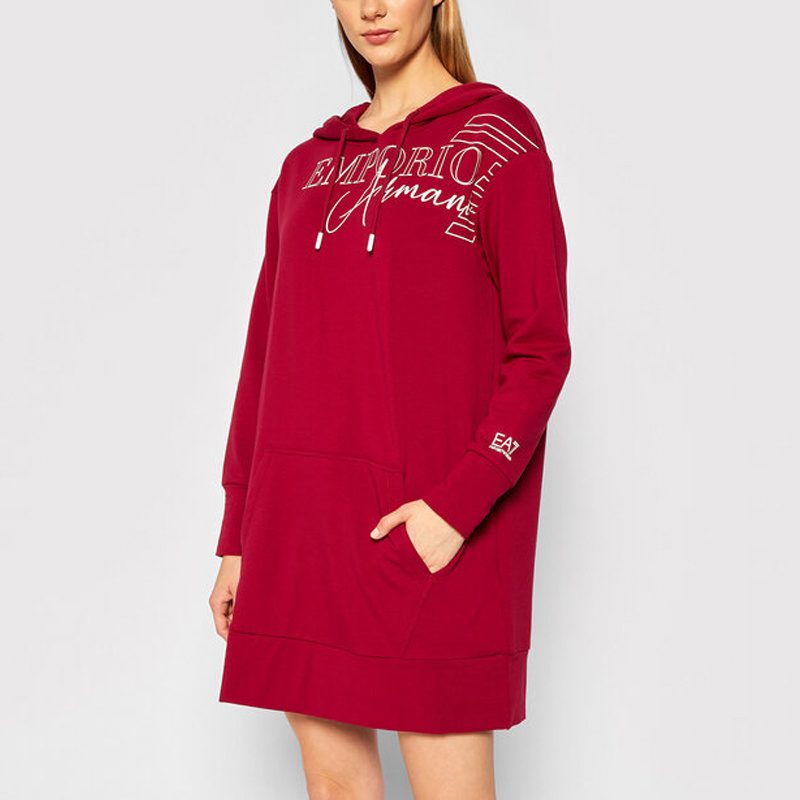 EA7 LOGO HOODED DRESS