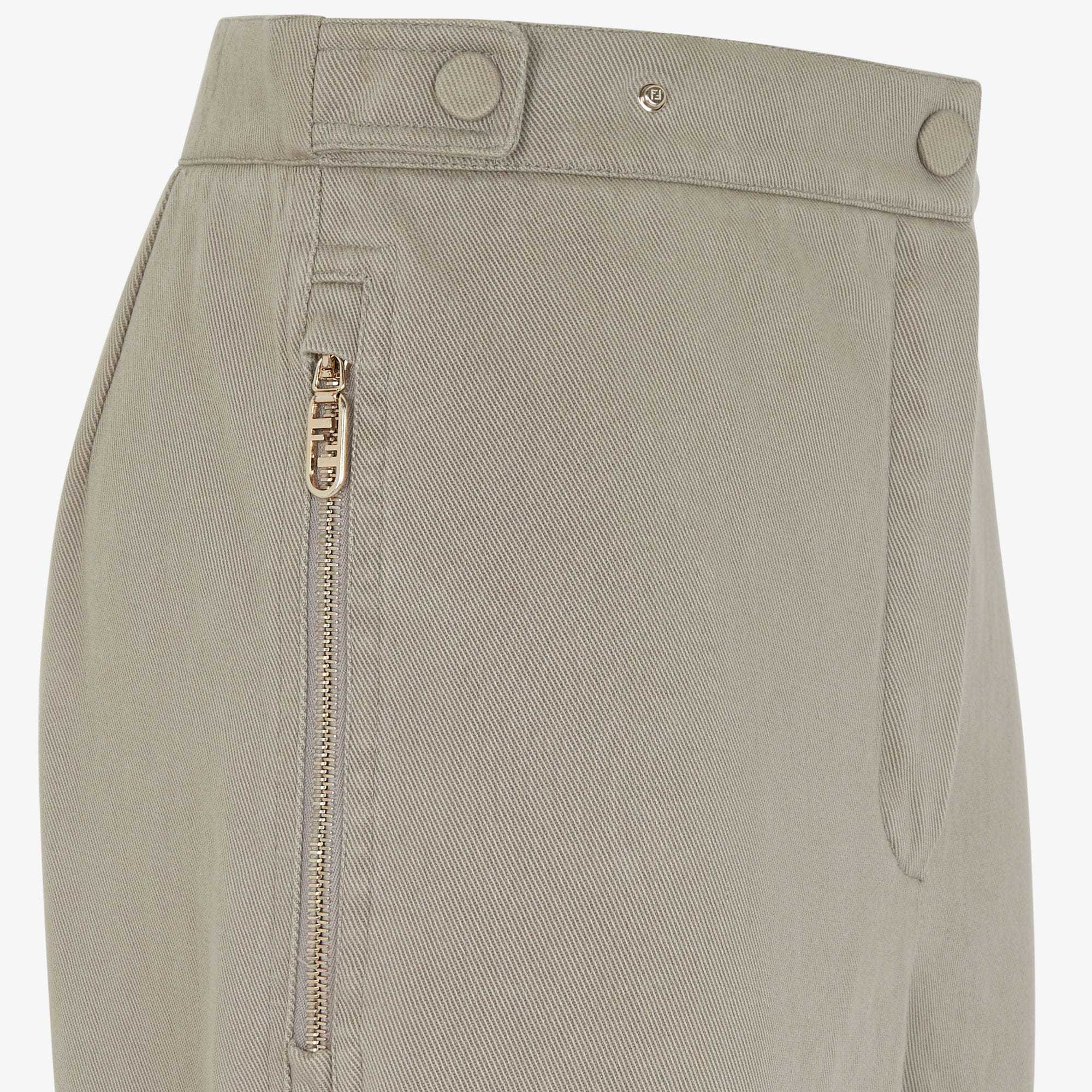 Fendi Straight-leg Pants With Zipped Pockets In Gray