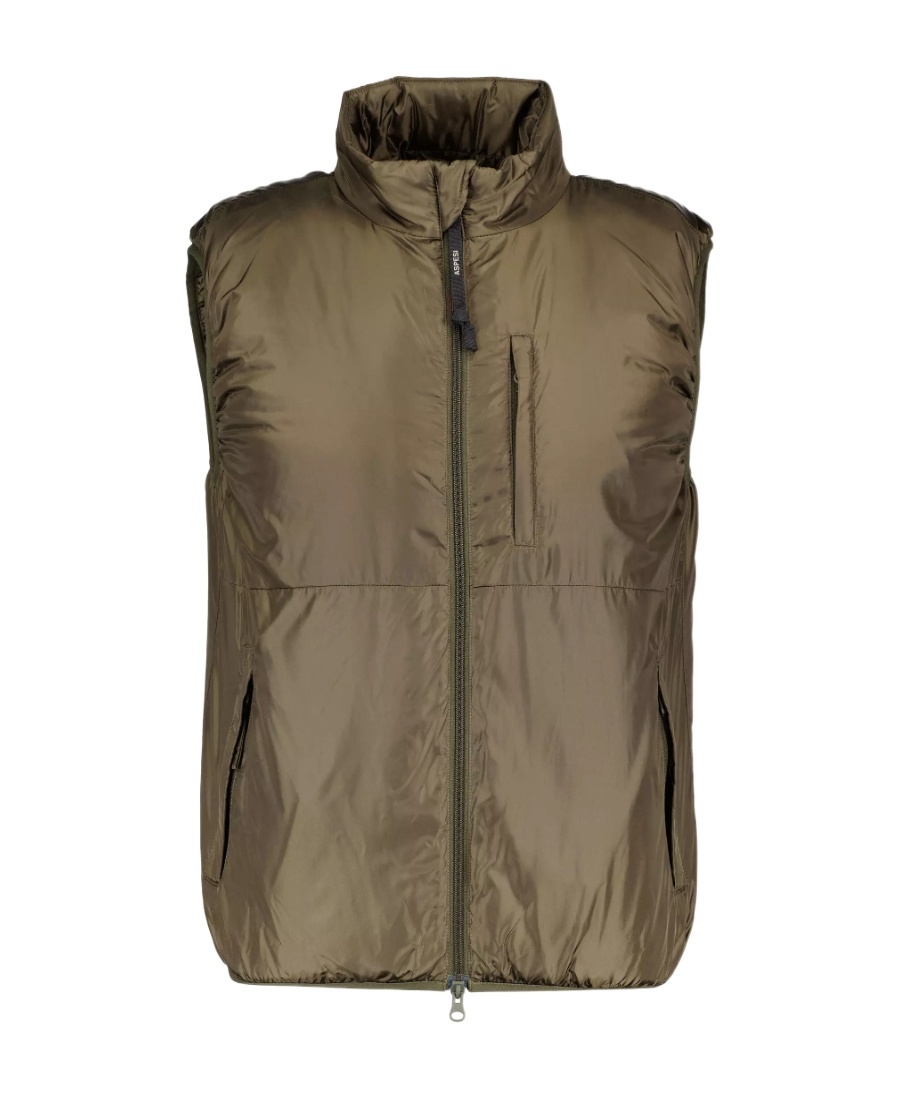 Aspesi Padded Zip-up Gilet In Brown