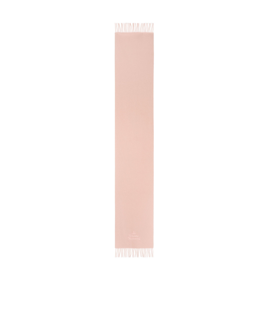 Shop Vivienne Westwood Embroided Wool Scarf In Pink