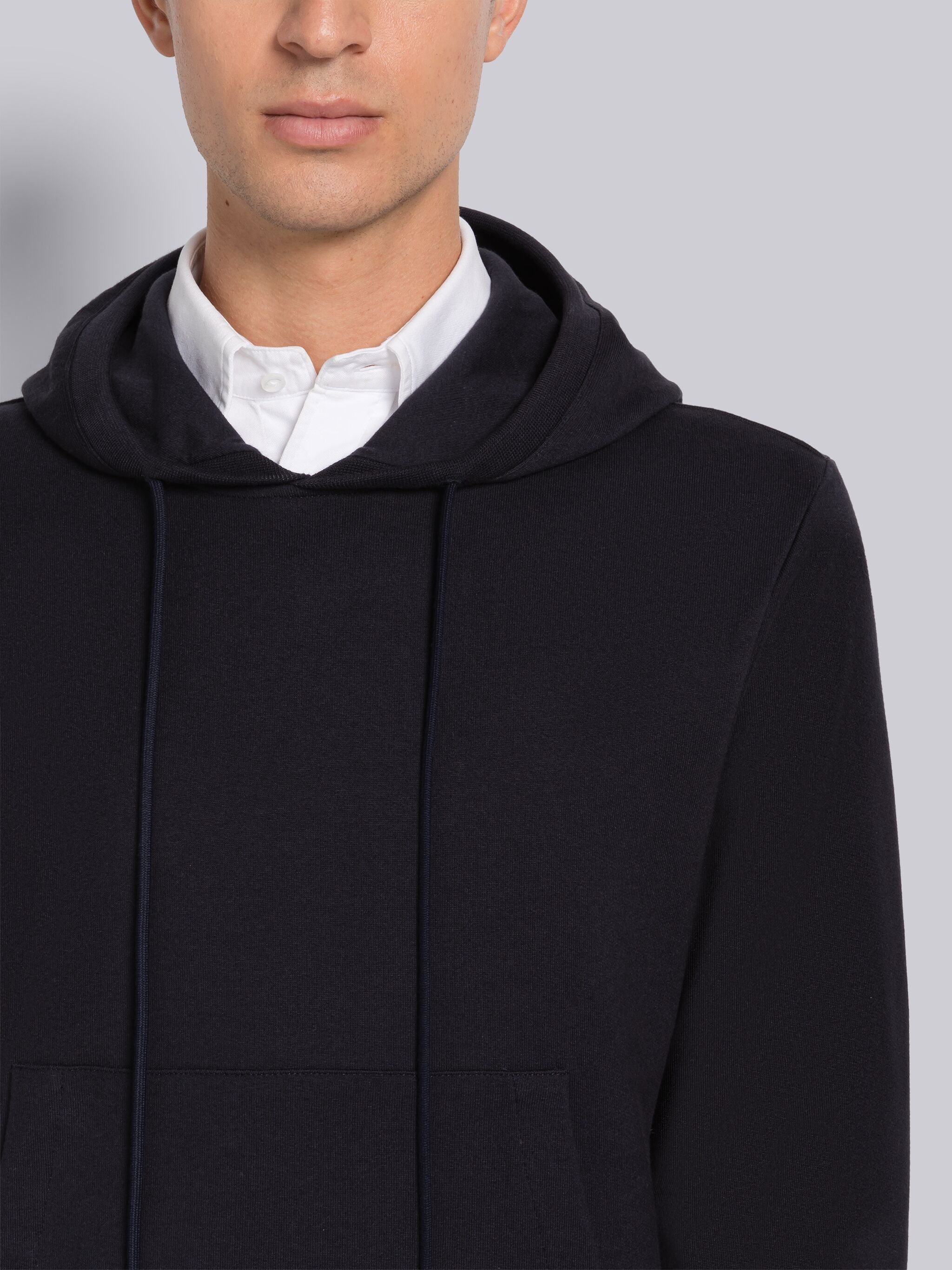 Thom Browne Oversized Hoodie Pullover With Rwb Tipping Stripe In Chunky Loopback Clothing In Black