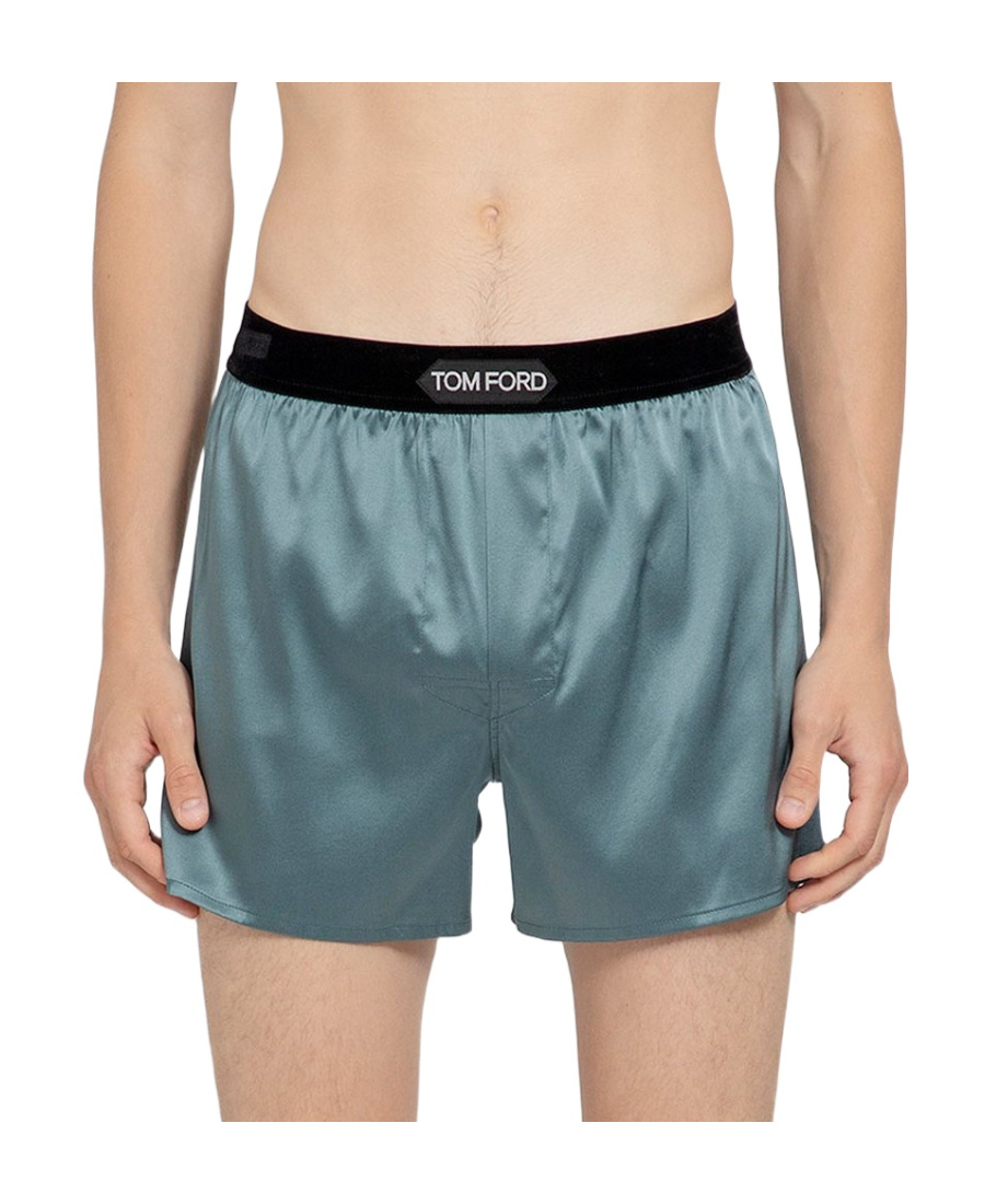 Tom Ford Silk Boxer Panties In Blue