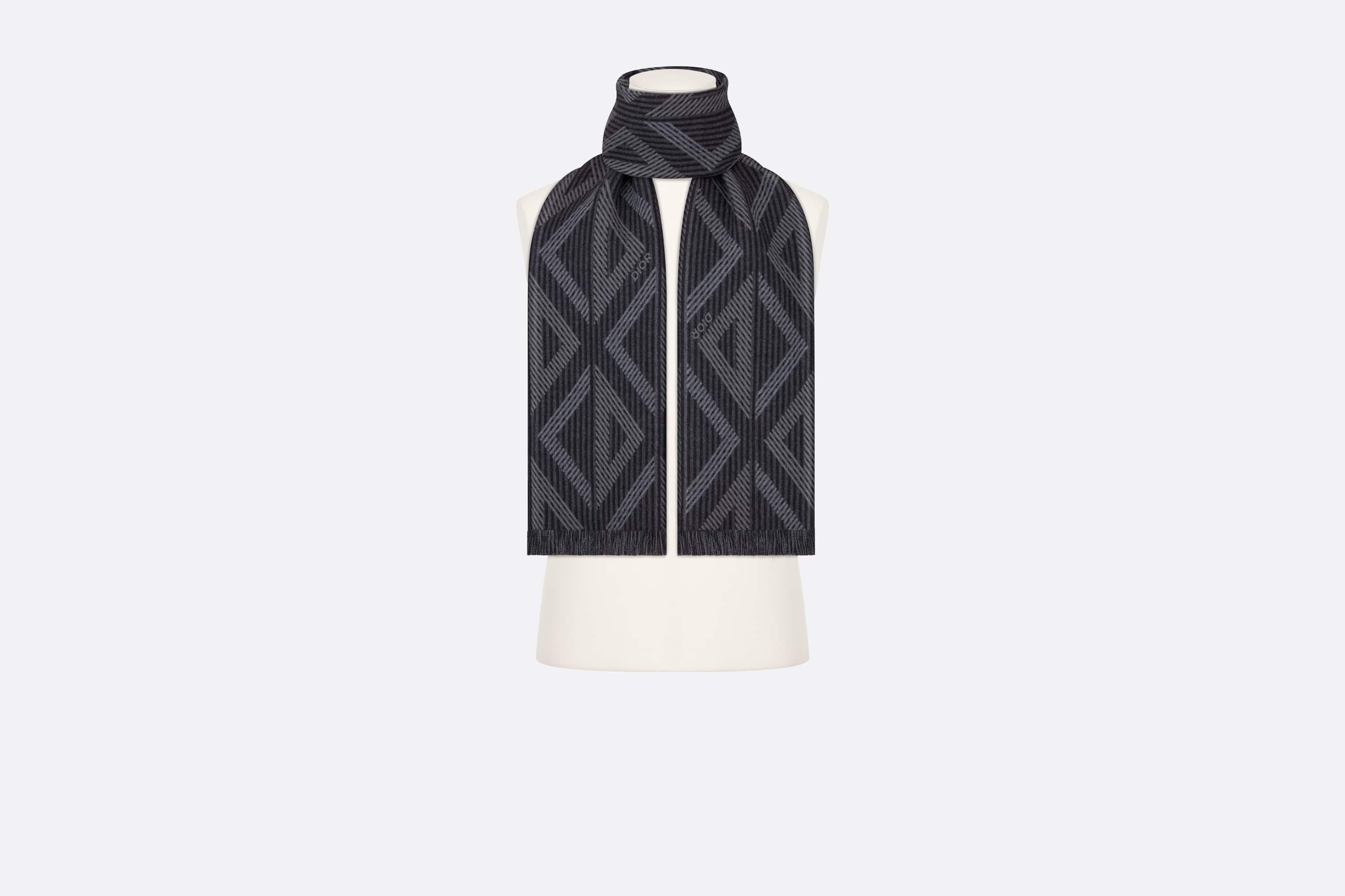 Dior Logo Printed Scarf In Black
