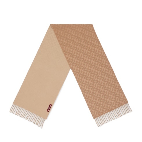Gucci Gg Wool And Cashmere Scarf In Brown