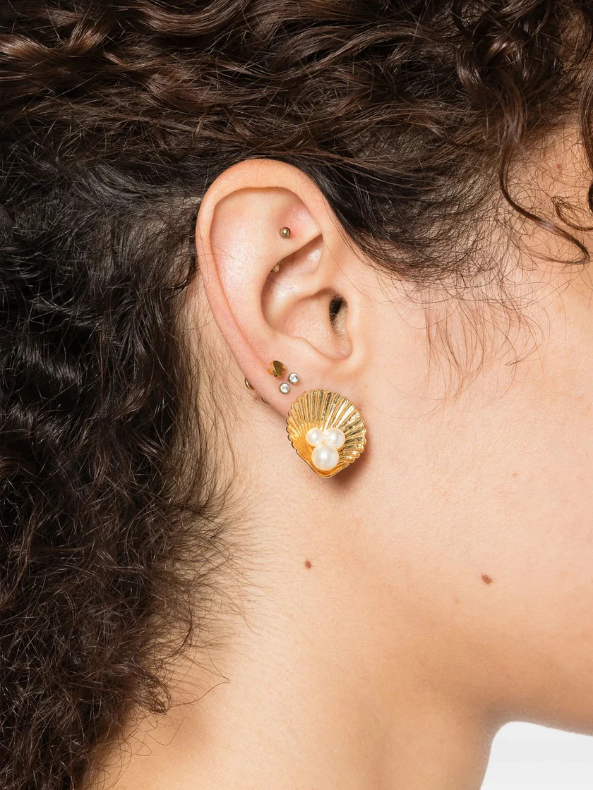 Jennifer Behr Maricela Shell-pearl Earrings In Gold