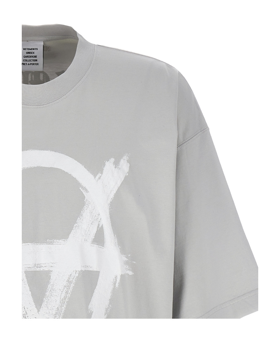 Vetements Reverse Anarchy T-shirt In Gray