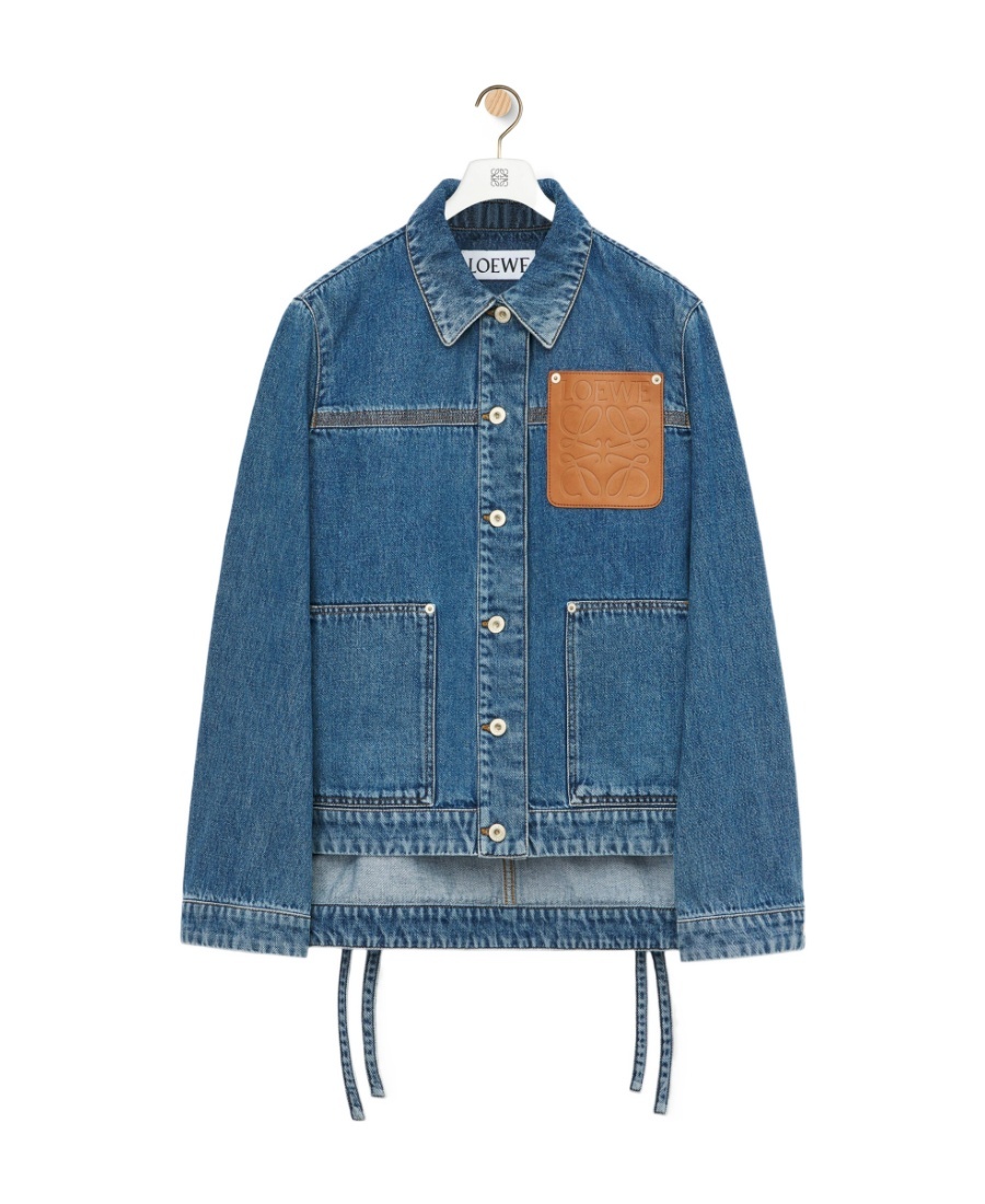 Loewe Womens Jeans Blue Workwear Cotton And Linen-blend Jacket In Blue